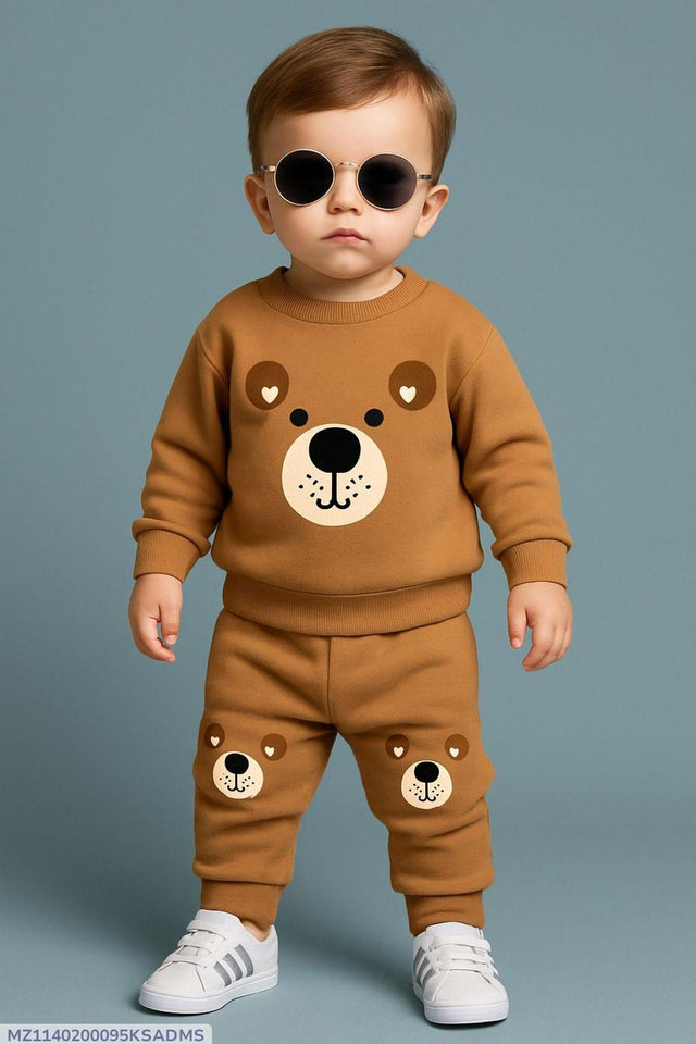 2 Pcs Boy's Polyester Printed Sweatshirt Tracksuit