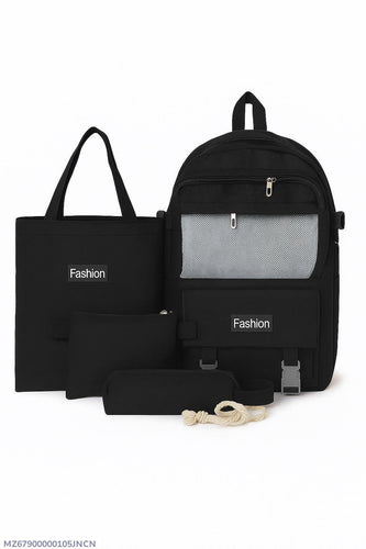 4 Pcs Multipurpose Backpack Set - Versatile Nylon Travel Gear in Multicolor