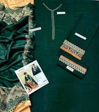 3 Pcs Women's Unstitched Embroidered Suit