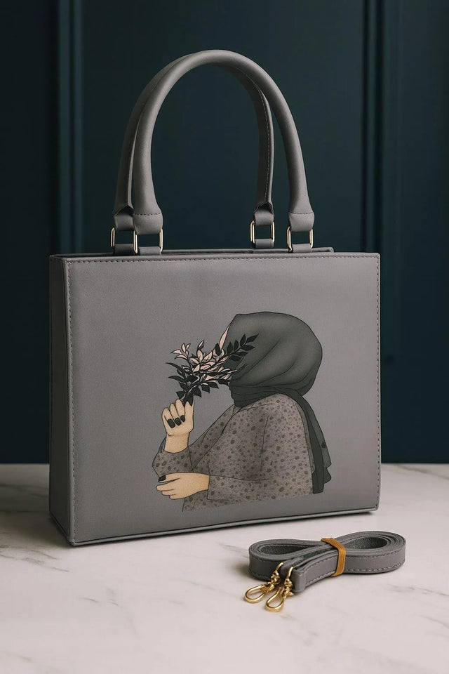 Stylish Women's Canvas Tote Bag - 1 Pc, Printed Design