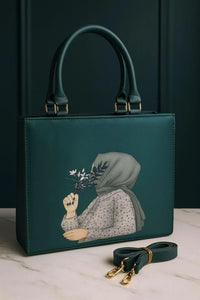 Stylish Women's Canvas Tote Bag - 1 Pc, Printed Design