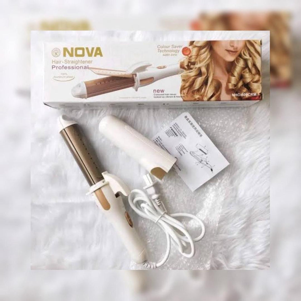 Nova NHC-809RM 2in1 Hair Straightener & Curler – Quick Heating & Sleek Styling